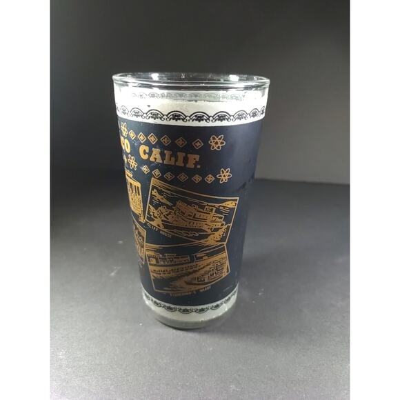 Vintage State Of California San Francisco Frosted Drinking Glass Hazel Atlas... - Picture 2 of 11